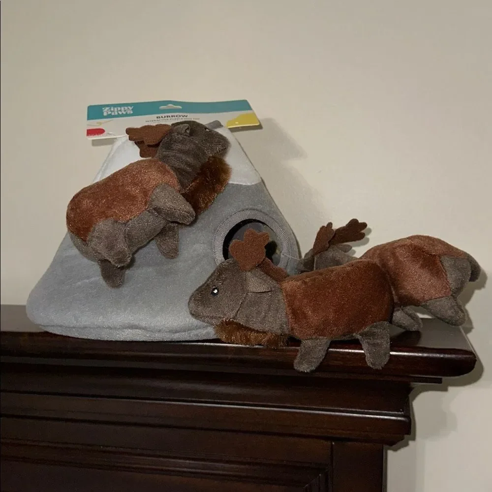Zippy Paws Elk Mountain Gray White Dome Brown Burrow Interactive Puzzle Dog Toy